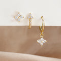 Flower Hoop Earrings Set