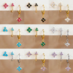 Flower Hoop Earrings Set