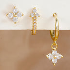 Flower Hoop Earrings Set