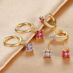 Flower Hoop Earrings Set